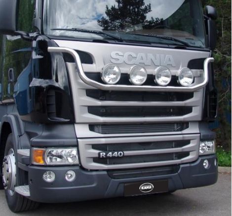 Stainless steel snowplough light bar - Kama - for G & R series from 2010 ->.