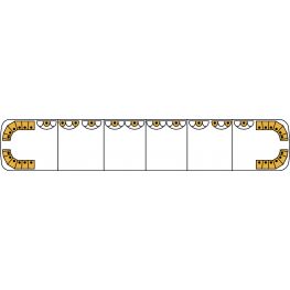 2546809. Sistema di avvertimento Aurum con profilo basso, LED ambra con lato posteriore, centrale con moduli vuoti. 1549 mm.