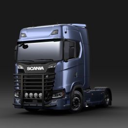 Frontlygtestænger i rustfrit stål - Scania - til Scania NTG, 
P-,G-, R- & S-førerhuse.