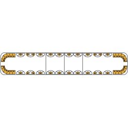 2546808 2546808. Sistema di avvertimento Aurum con profilo basso, completamente attrezzato, con luci a LED color ambra da 1549 mm.