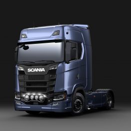 Przedni pas oświetlenia ze stali nierdzewnej - Scania - do serii Scania NTG.