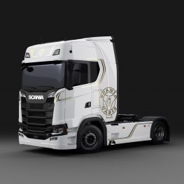 2813324 Enhet med dekorsett med gullfarget Scania Vabis-symbol.