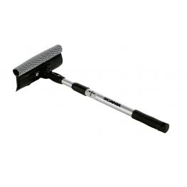 Telescopic rubber scraper with sponge