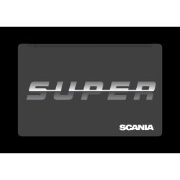 Stænklapper bag med Scania SUPER-logo.