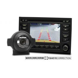 Rear view camera with guidelines